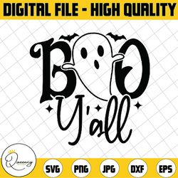 boos y'all svg, girl halloween svg, cute ghost svg dxf eps png, spooky svg, kids cut files, girls shirt design