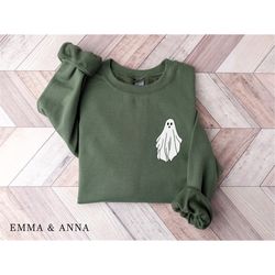 ghost sweatshirt, halloween sweatshirt, halloween crewneck, halloween sweater, spooky season shirt, fall sweatshirt, gho