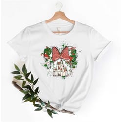 christmas minnie castle shirt, christmas minnie watercolor shirt, disney christmas tee, disney watercolor tee, minnie ch