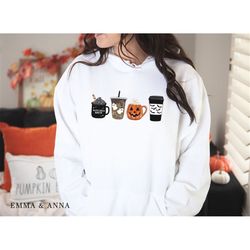 halloween hoodie, halloween sweatshirt, halloween coffee hoodie, fall hoodie, halloween pullover, halloween crewneck, pu
