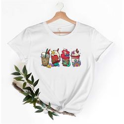 ariel latte coffee halloween sweatshirt, little mermaid shirt, boba shirt, latte shirt,spooky shirt,skull shirt, witch s