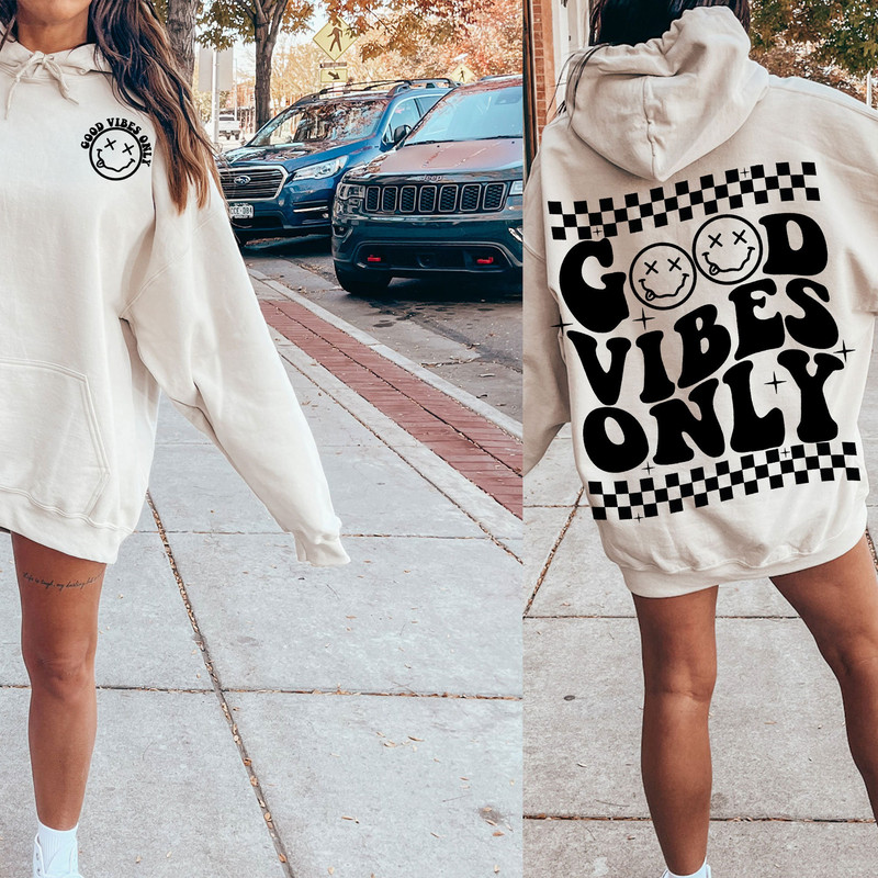 Good Vibes Only SVG, Retro Wavy Text SVG, Happy Face, Hippie SVG, Trendy Shirt Sublimation Design, Digital Craft Files For CricutSilhouette - 4.jpg