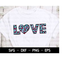 leopard print valentine svg, love svg, heart svg, love svg, valentine svg, svg files for cricut, leopard svg