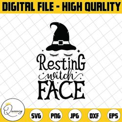 resting witch face svg, hocus pocus svg file dxf silhouette print vinyl cricut cutting svg t shirt design halloween svg