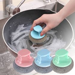 Strong stainless steel magic cleaning brush sponge