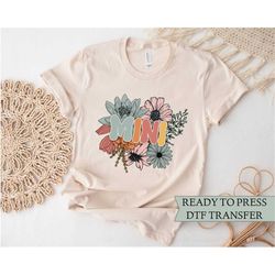 dtf transfers, ready to press, t-shirt transfers, heat transfer, direct to film, fall dtf transfers, mini retro flowers,