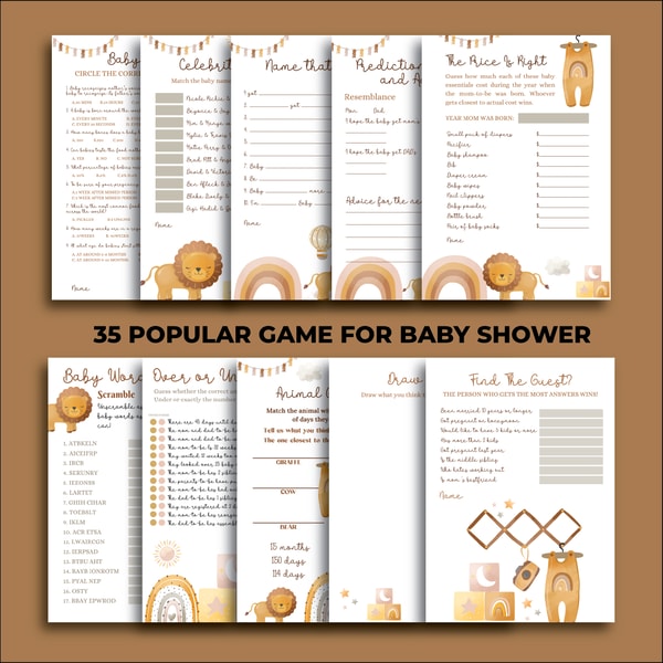 Lion King Baby Shower Game Printable, Baby shower game bundl - Inspire ... Lion King Baby Shower Game Printable, Baby shower game bundl - Inspire ...