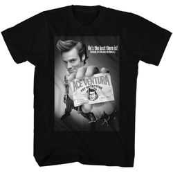 ace ventura black and white movie poster adult t-shirt