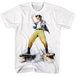 ace ventura croc surfin' white adult t-shirt
