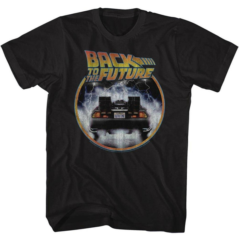 Back to the Future Circle Black Adult T-Shirt - 1.jpg