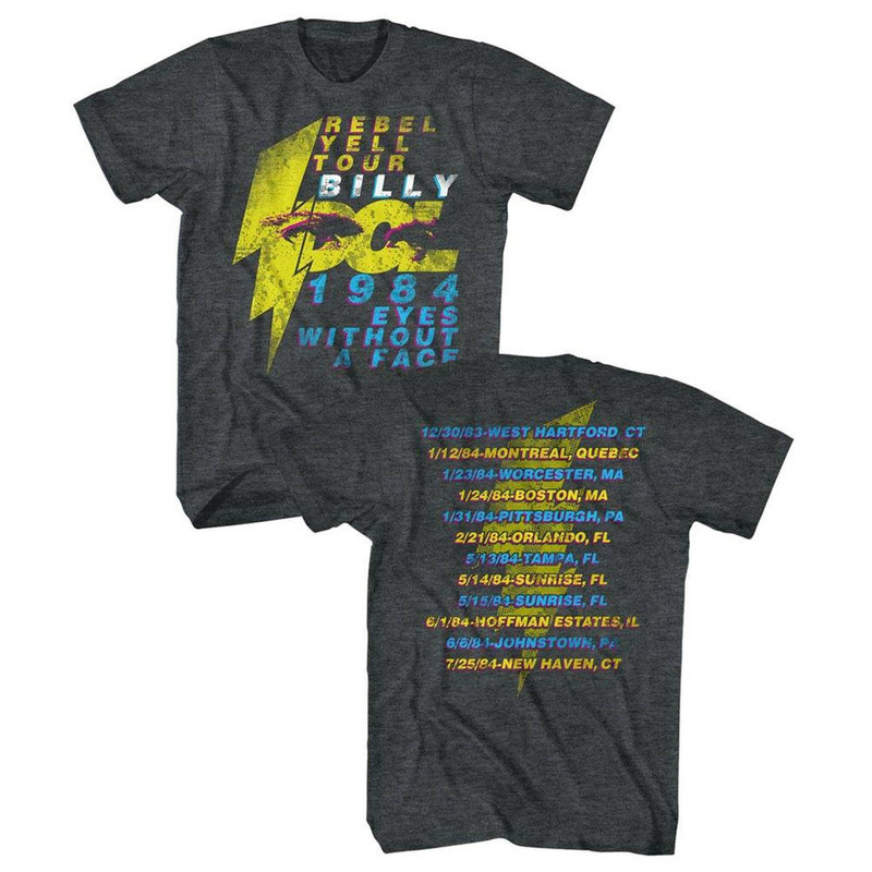 Billy Idol Eyeballs Tour Heather Adult T-Shirt - 1.jpg