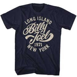 billy joel long island navy adult t-shirt