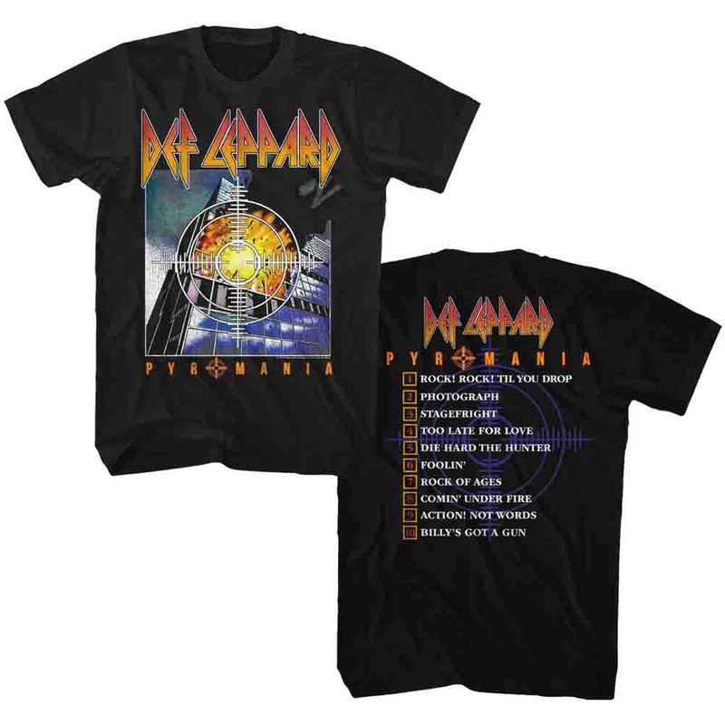 Def Leppard Pyromania Album Black Adult T-Shirt - 1.jpg