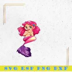 mermaid svg, ariel svg, girl svg, cartoon svg