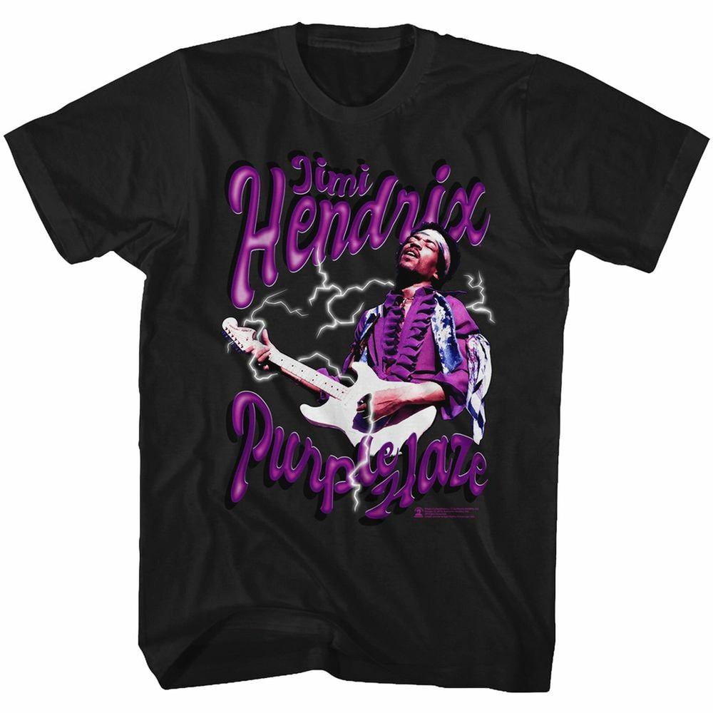 Jimi Hendrix Hazy Black Adult T-Shirt - 1.jpg