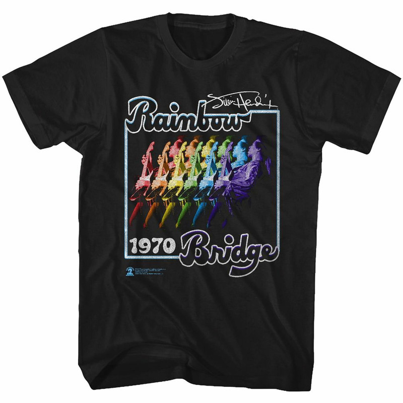 Jimi Hendrix Rainbow Bridge Black Adult T-Shirt - 1.jpg