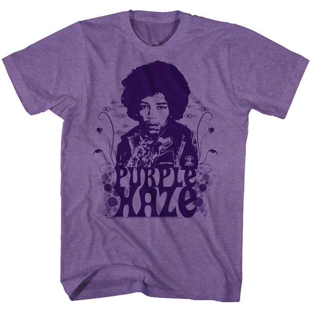Jimi Hendrix Purple Haze Purple Heather Adult T-Shirt - 1.jpg