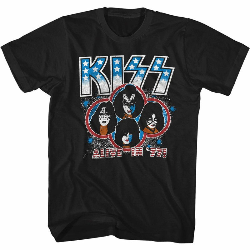 Kiss Alive In 77 Black Adult Classic T-Shirt - 1.jpg