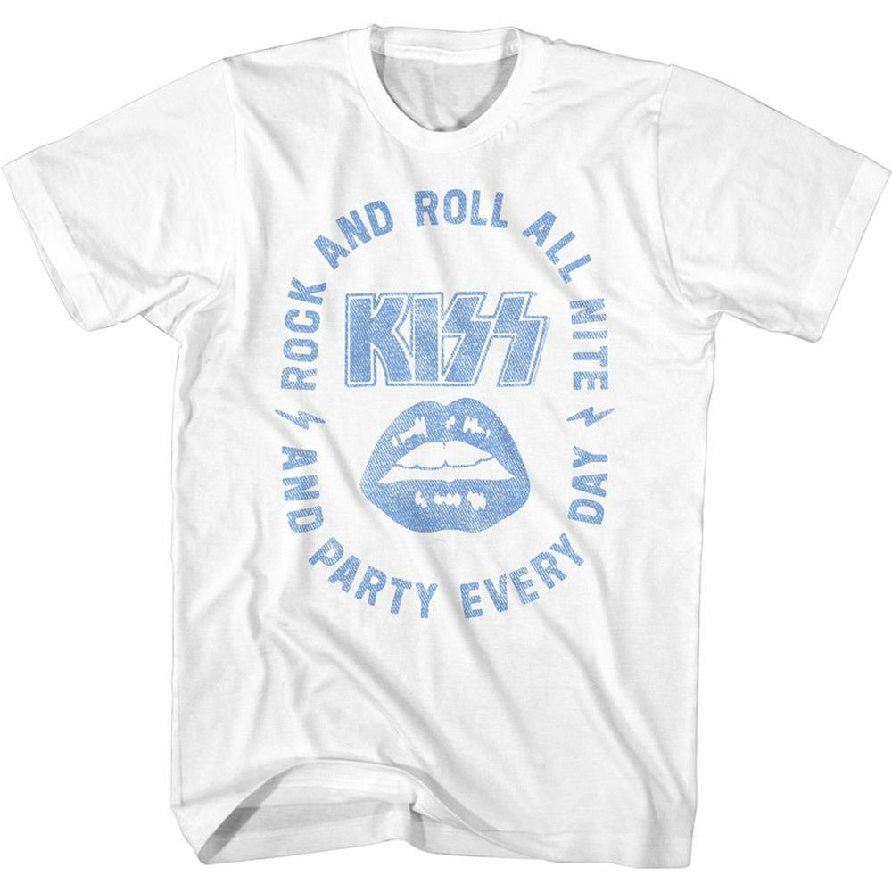 Kiss All Nite White Adult T-Shirt - 1.jpg