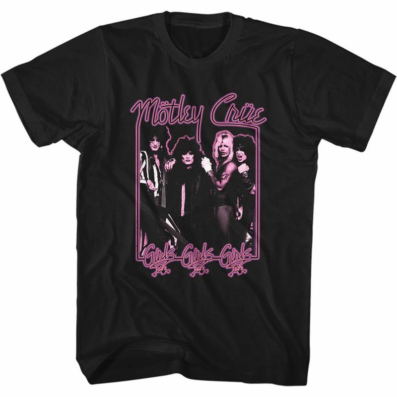 Motley Crue Girls Girls Girls Neon Black Adult T-Shirt - 1.jpg