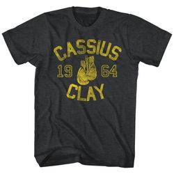 muhammad ali cassius clay black heather adult t-shirt