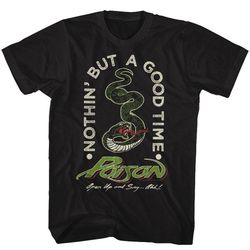 poison nothin' but a good time snake black adult t-shirt