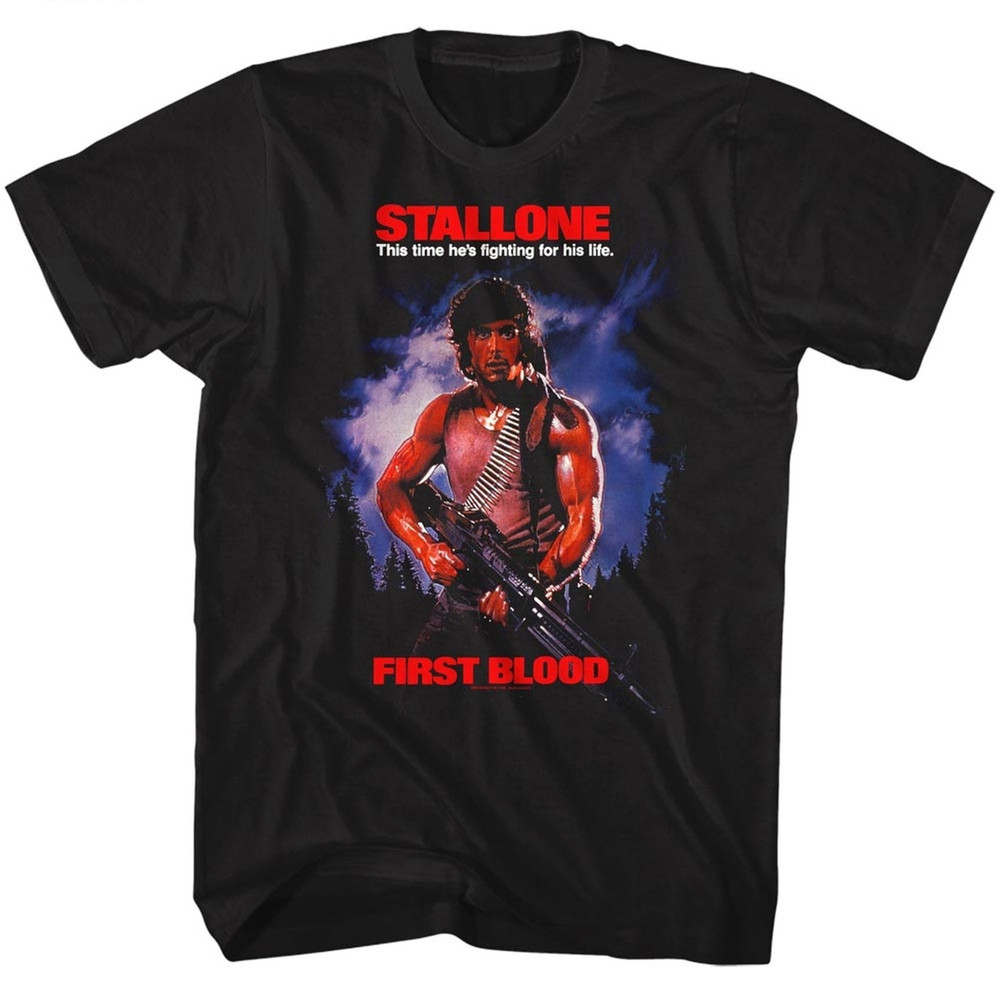 Rambo First Blood Black Adult T-Shirt - 1.jpg