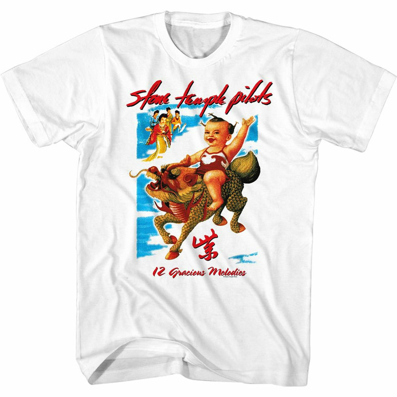 Stone Temple Pilots 12 Gracious Melodies White Adult T-Shirt - 1.jpg