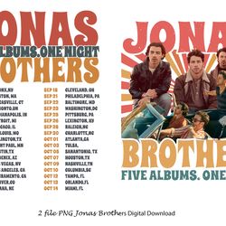 jonas brothers double sided, jonas brothers tour, concert 2023 retro unisex gift, jonas brothers png digital download