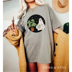 comfort colors ghost shirt, halloween shirt, halloween t-shirt, fall shirt women, plant shirt, funny halloween, plant mo