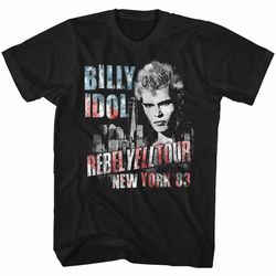 billy idol ny '83 flag-ish black adult t-shirt