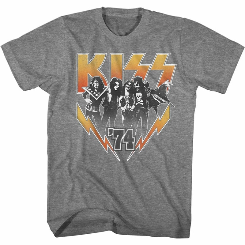 Kiss Kiss 74 Graphite Heather Adult T-Shirt - 1.jpg
