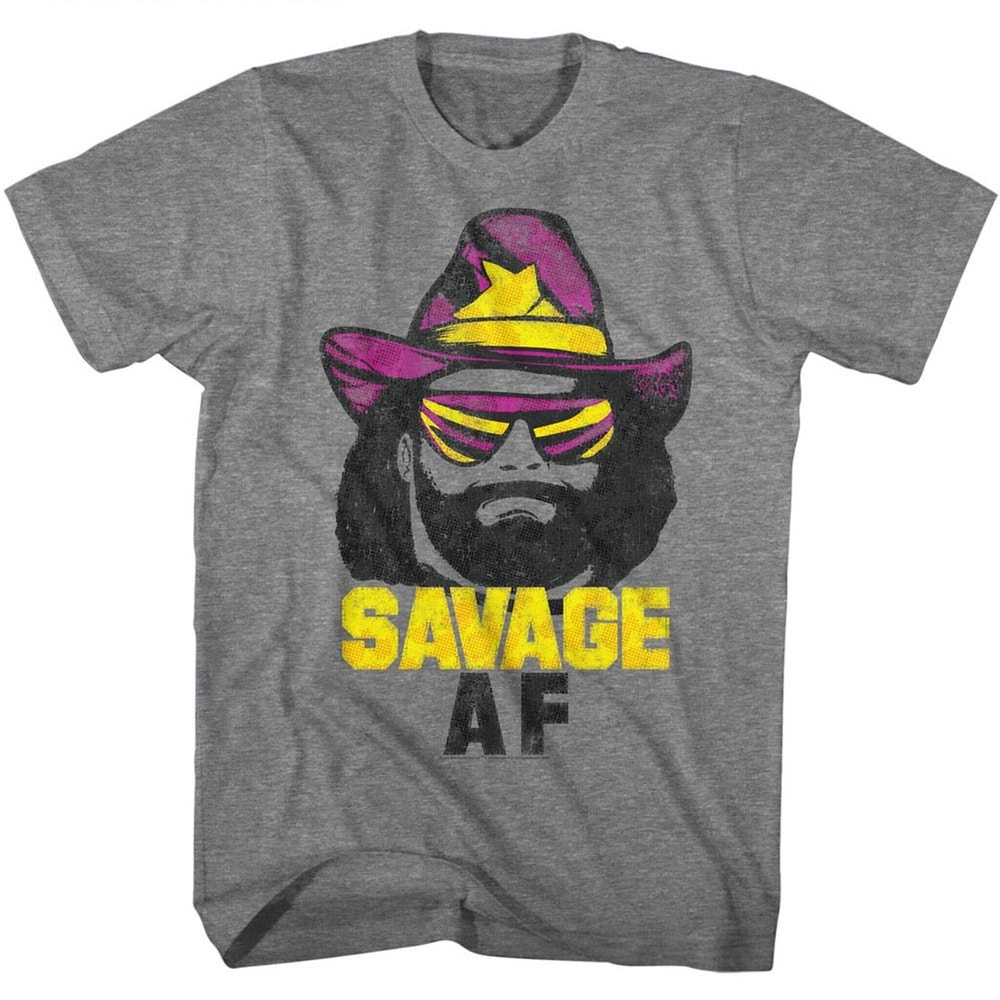 Macho Man Savage Af Graphite Heather Adult T-Shirt - 1.jpg
