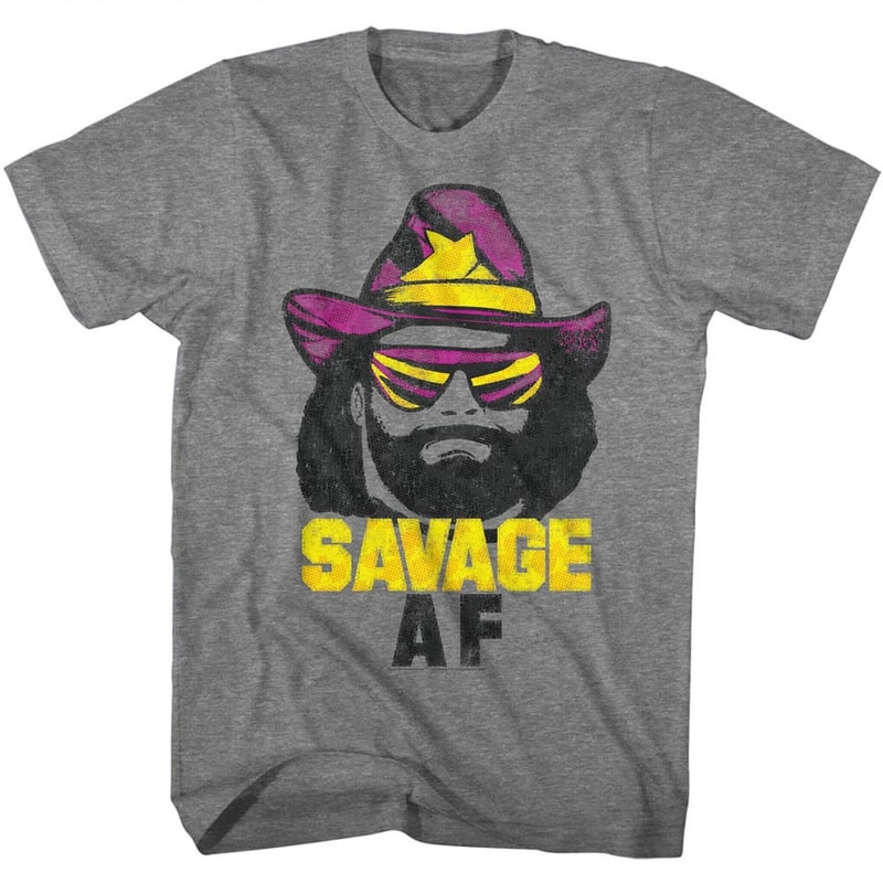 Macho Man Savage Af Graphite Heather Adult T-Shirt - 1.jpg