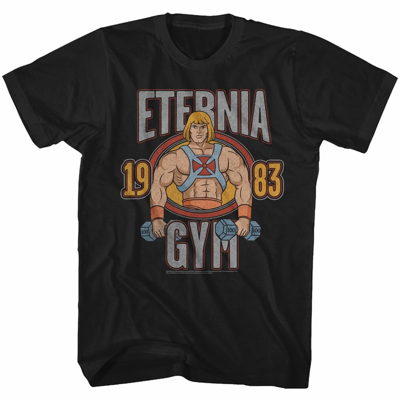 Masters Of The Universe He Man Gym Black Adult T-Shirt - 1.jpg