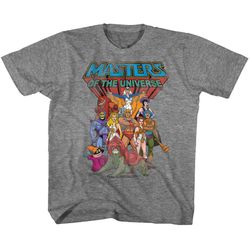 masters of the universe the whole gang graphite heather youth t-shirt
