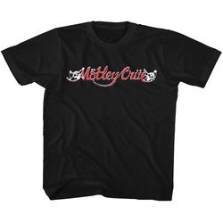 motley crue red and white logo black youth t-shirt