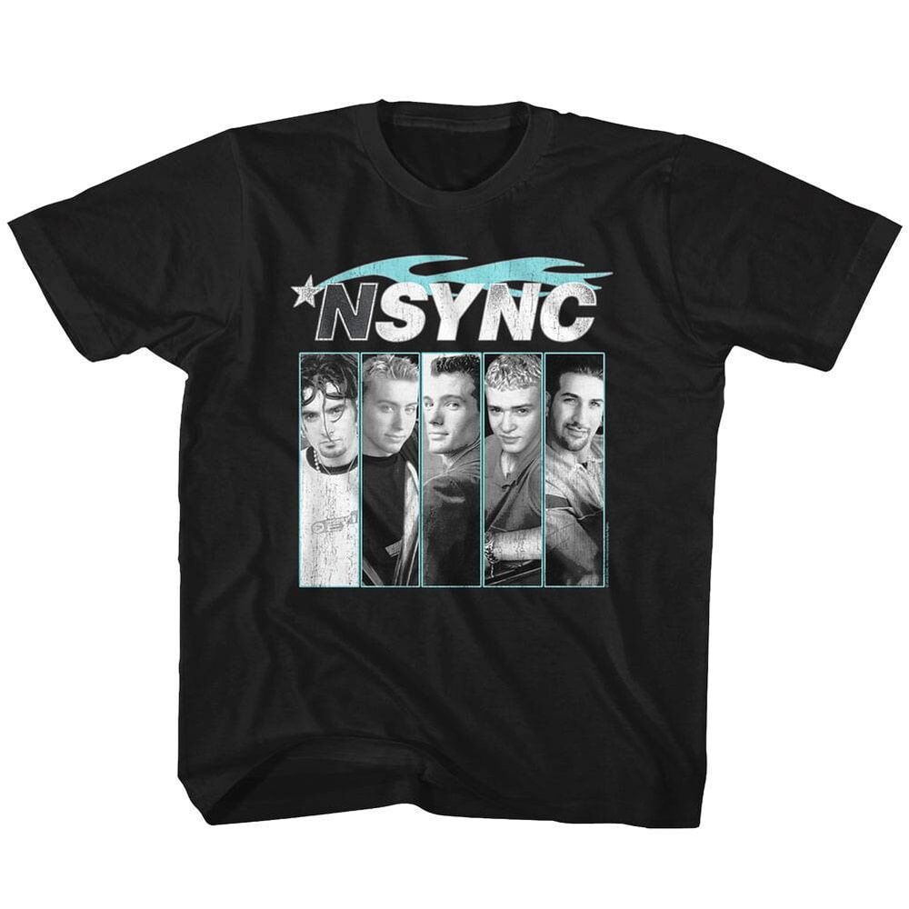 NSYNC Blue Flame Black Youth T-Shirt - 1.jpg