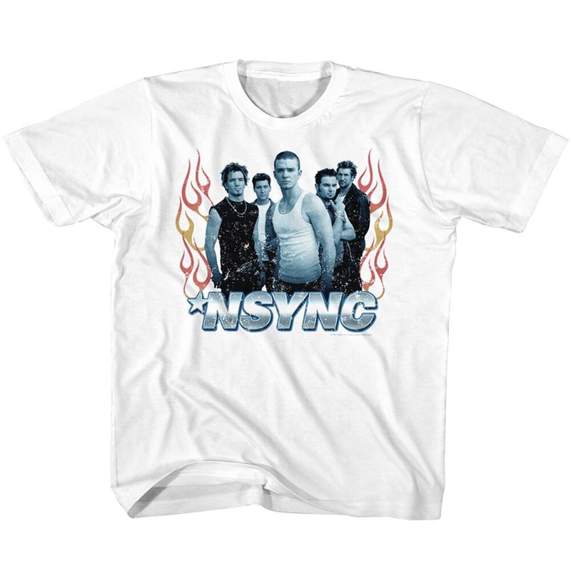 NSYNC Flames White Youth T-Shirt - 1.jpg