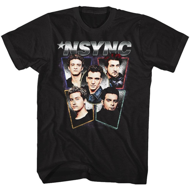NSYNC Heads Black Adult T-Shirt - 1.jpg