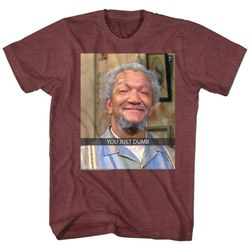 redd foxx sanford and son you just dumb snap vintage maroon heather t-shirt