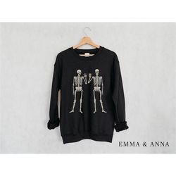 skeleton drinking coffee sweatshirt, skeleton sweatshirt, halloween crewneck sweatshirt, halloween sweater, skeleton shi