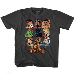street fighter sf2shdrcast black heather children's t-shirt