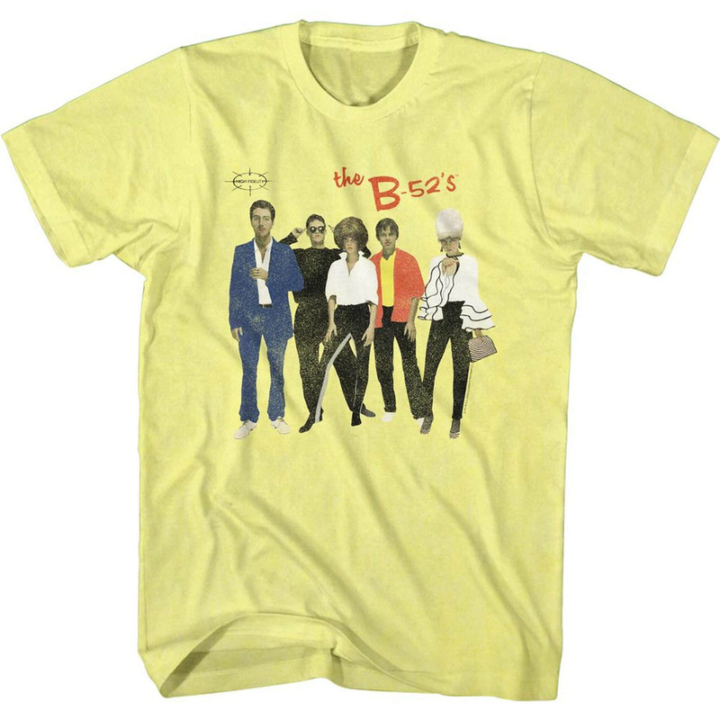 The B-52's Retro Band Photo Yellow Heather Adult T-Shirt - 1.jpg