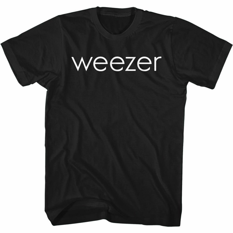 Weezer White Weezer Logo Black Adult T-Shirt - 1.jpg