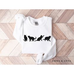 cat sweatshirt, cat sweater, black cat sweatshirt, cat mom crewneck sweatshirt, halloween sweatshirt, cat lover gift, ca