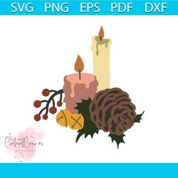christmas candle and pineal svg, christmas svg, christmas candle svg