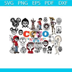 coco bundle svg, disney svg, disney movie svg, disneyland svg, disney lovers, coco movie svg, coco shirt, dia de muertos