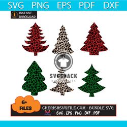 6 files leopard pine tree bundle svg, christmas svg, leopard pine tree bundle svg
