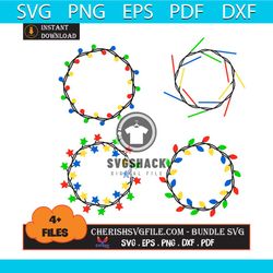 4 files christmas lights bundle svg, christmas svg, christmas lights bundle svg